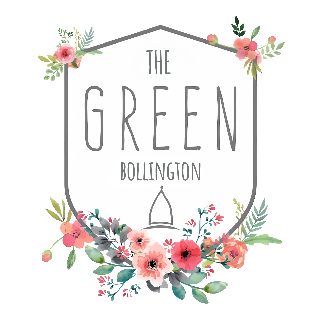 The Green Bollington floral logo